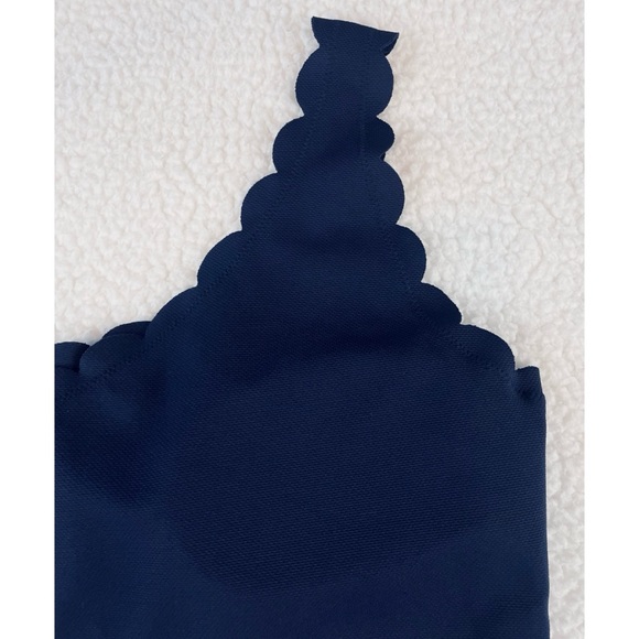 VICTORIA’S SECRET • Navy Blue Scallop Trim One Shoulder One-Piece Swim Dress - Picture 12 of 16